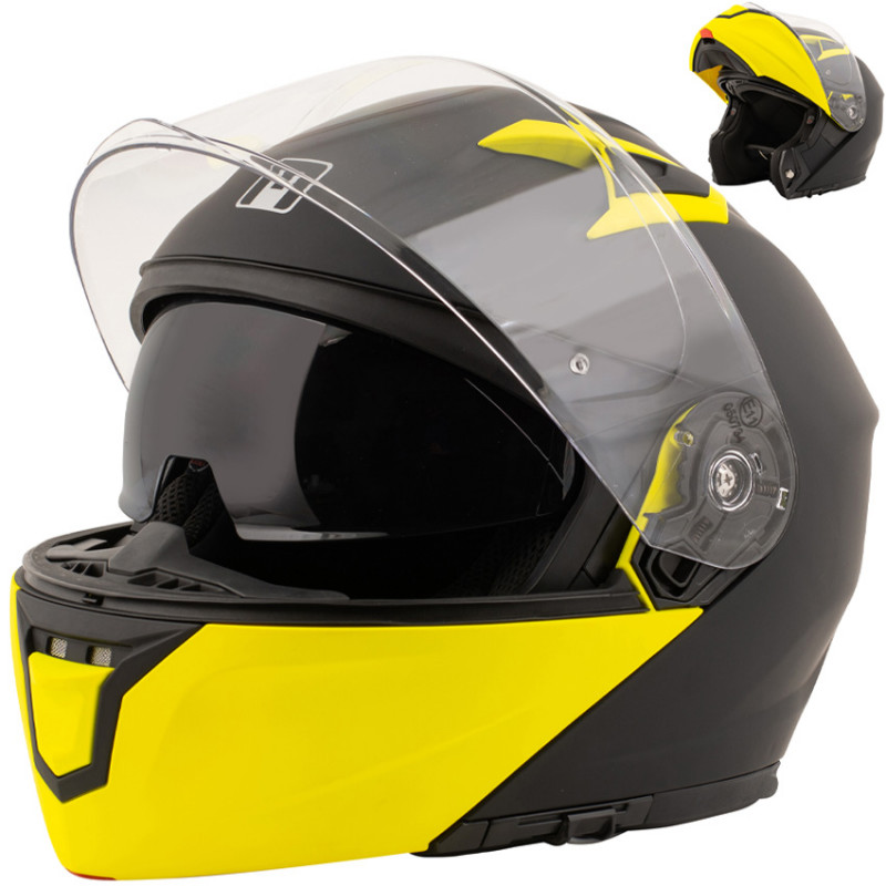 casco moto modular MPH raptor amarillo